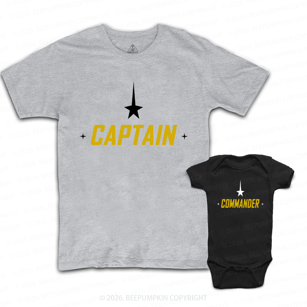 Captain Commander Sci Fi Dad&Me Matching Shirts