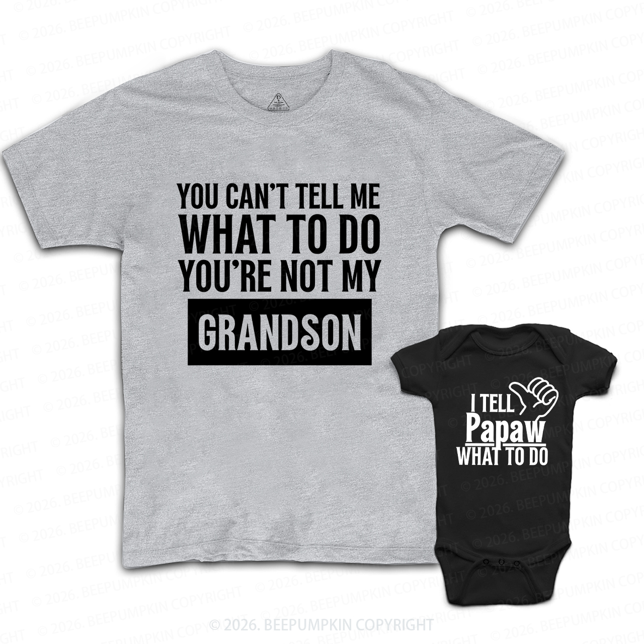 Personalized I Tell Grandpa What To Do Grandpa&Me Matching Shirts