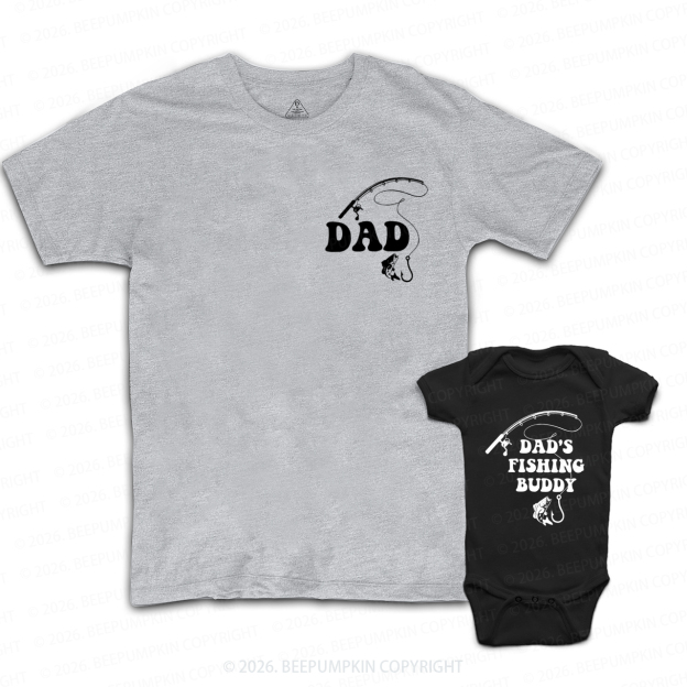 Dad's Fishing Buddy Fathers Day Fish Dad&Me Matching Shirts