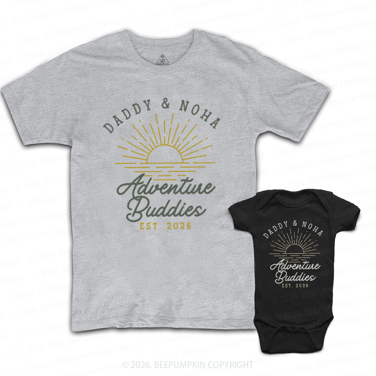 Personalized Adventure Buddies Fathers Day Dad&Me Matching Shirts