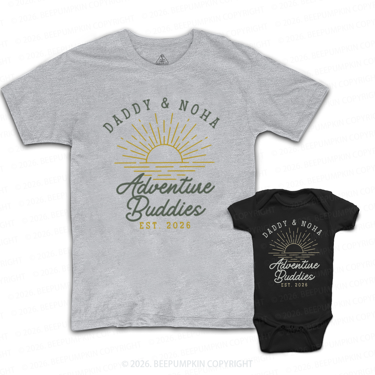 Personalized Adventure Buddies Fathers Day Dad&Me Matching Shirts