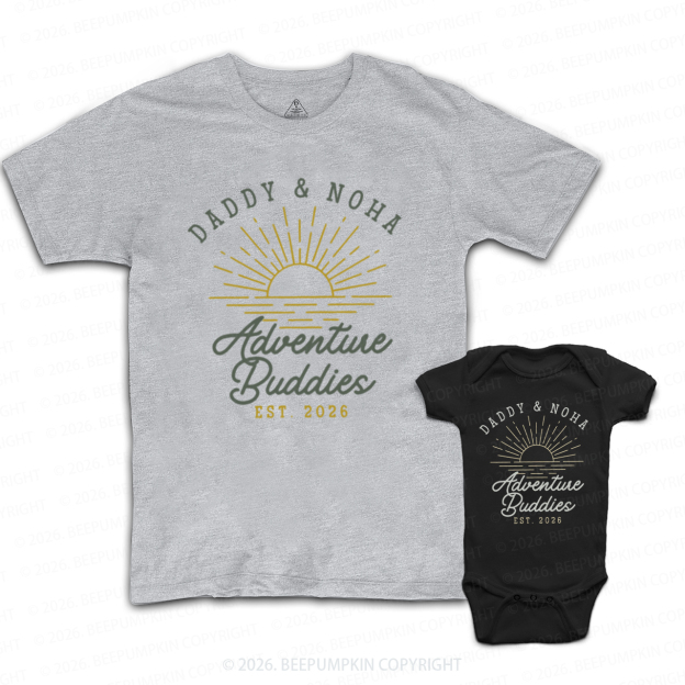 Personalized Adventure Buddies Fathers Day Dad&Me Matching Shirts