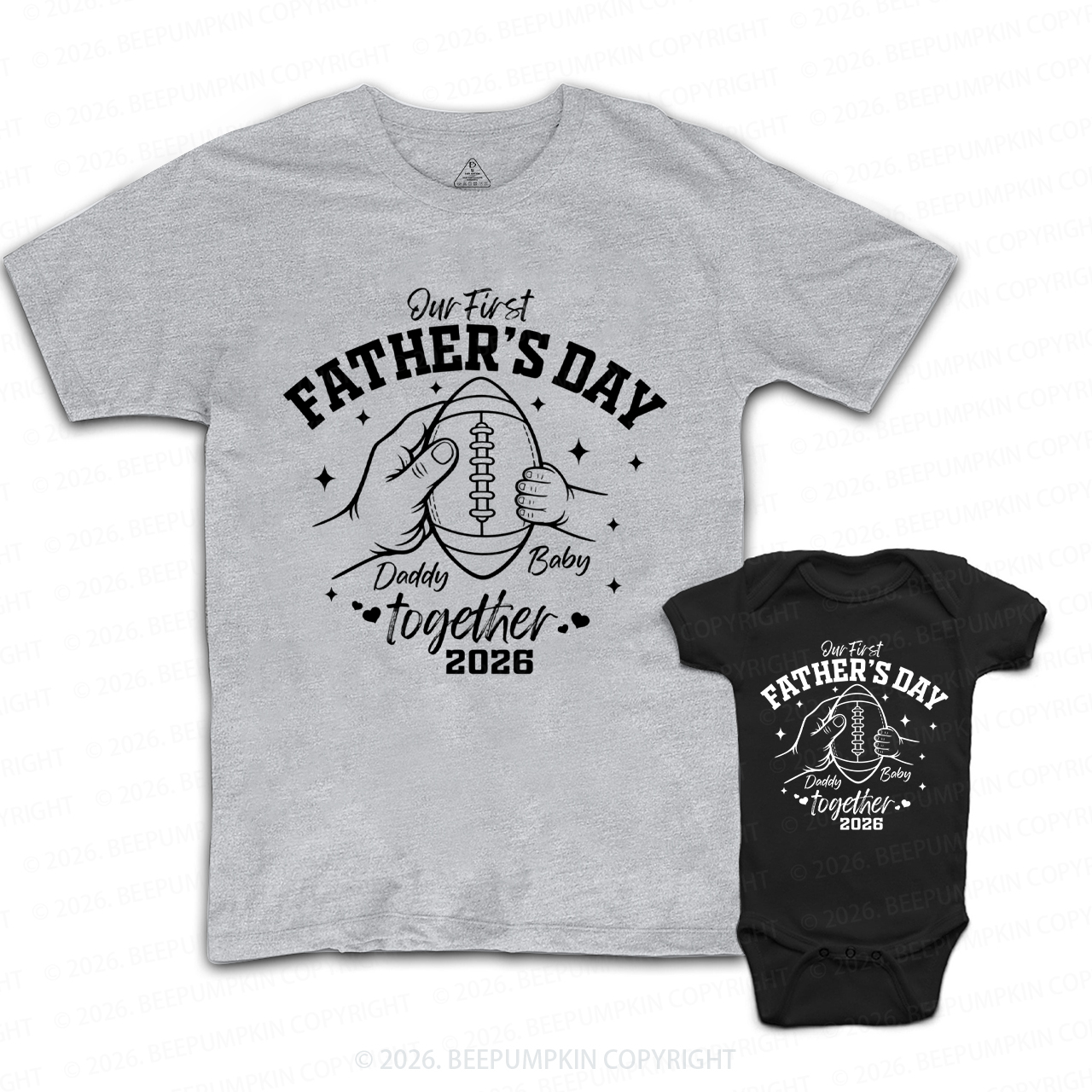 Personalized First Fathers Day Together Dad&Me Matching Shirts