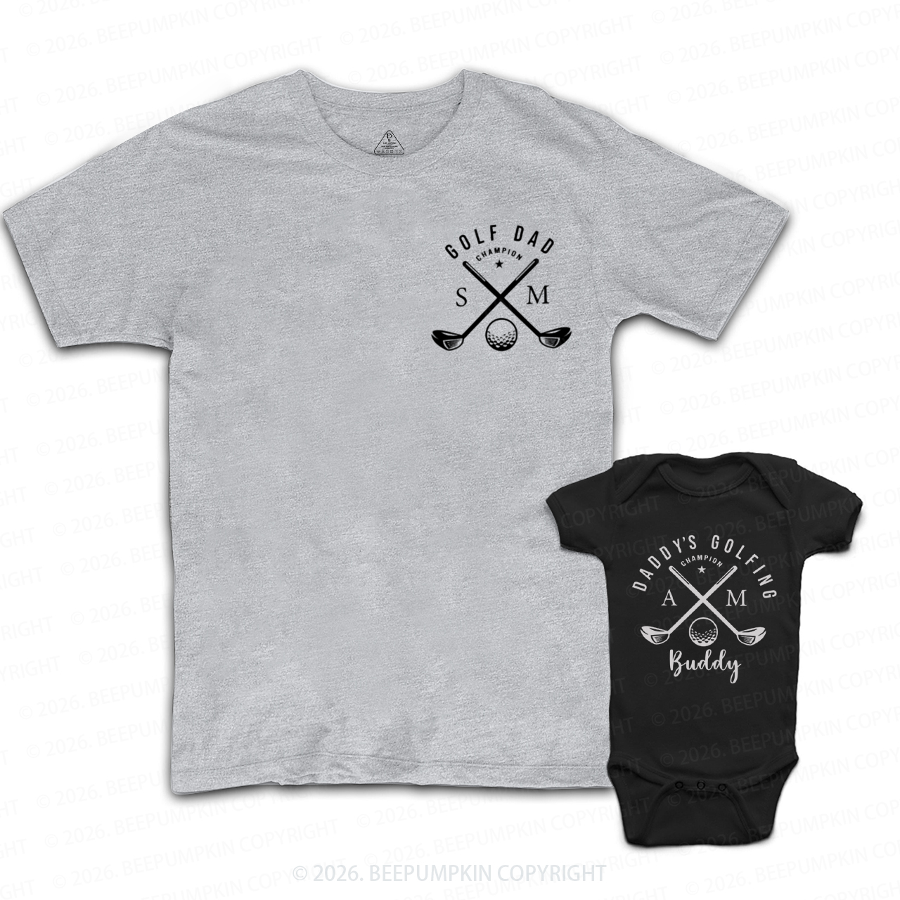 Personalized Golfing Dad and Daddy's Golfing Buddy Dad&Me Matching Shirts
