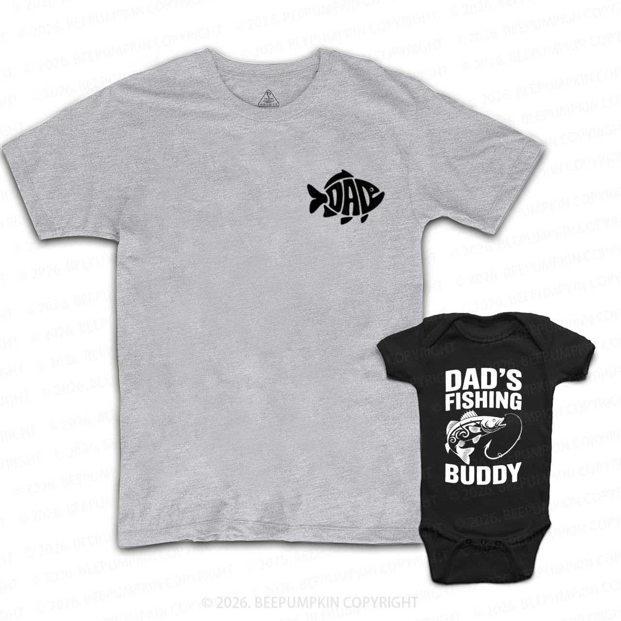 Dad's Fishing Buddy Fathers Day Fish Dad&Me Matching Shirts