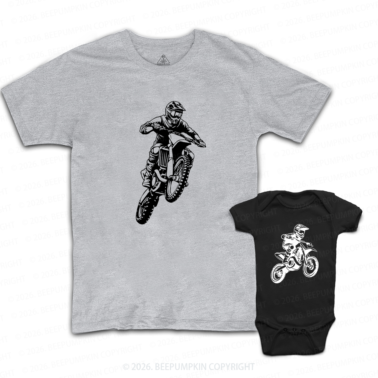 Riding Buddies Motorbike Dirt Biking Dad&Me Matching Shirts