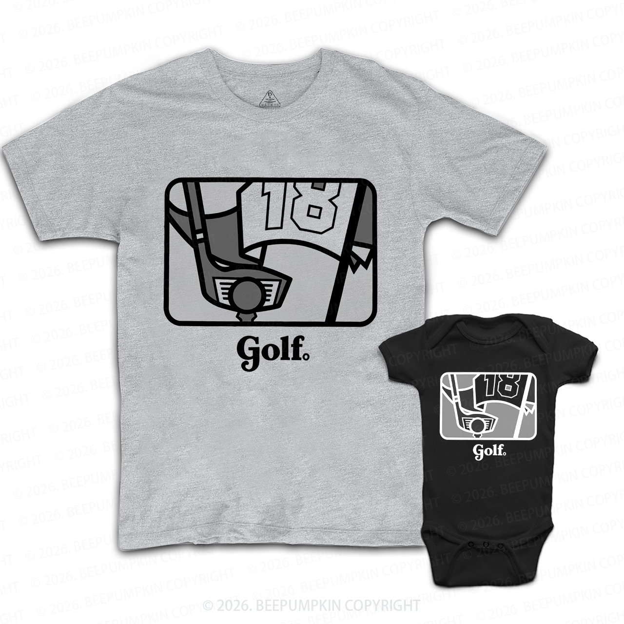 Golf Father Kid Country Club Dad&Me Matching Shirts