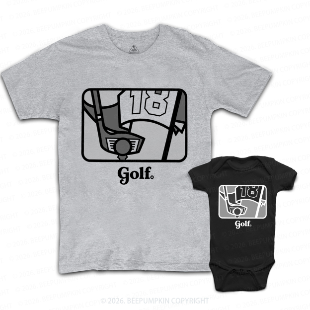 Golf Father Kid Country Club Dad&Me Matching Shirts