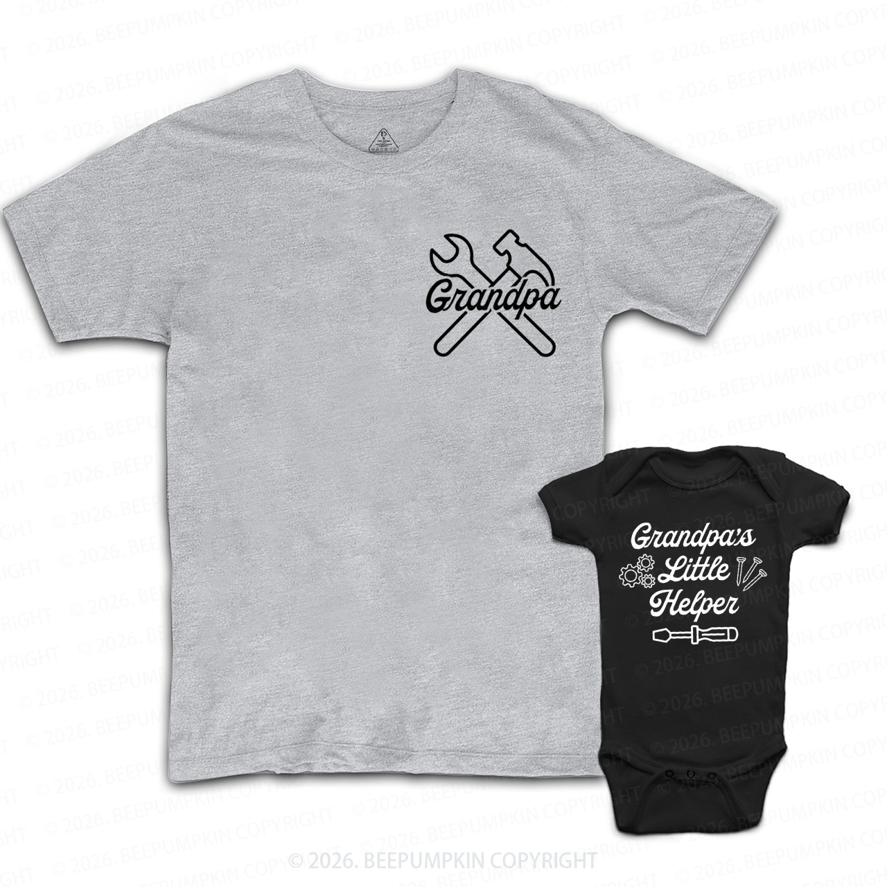 Grandpa and Grandpa's Little Helper Tools Grandpa&Me Matching Shirts