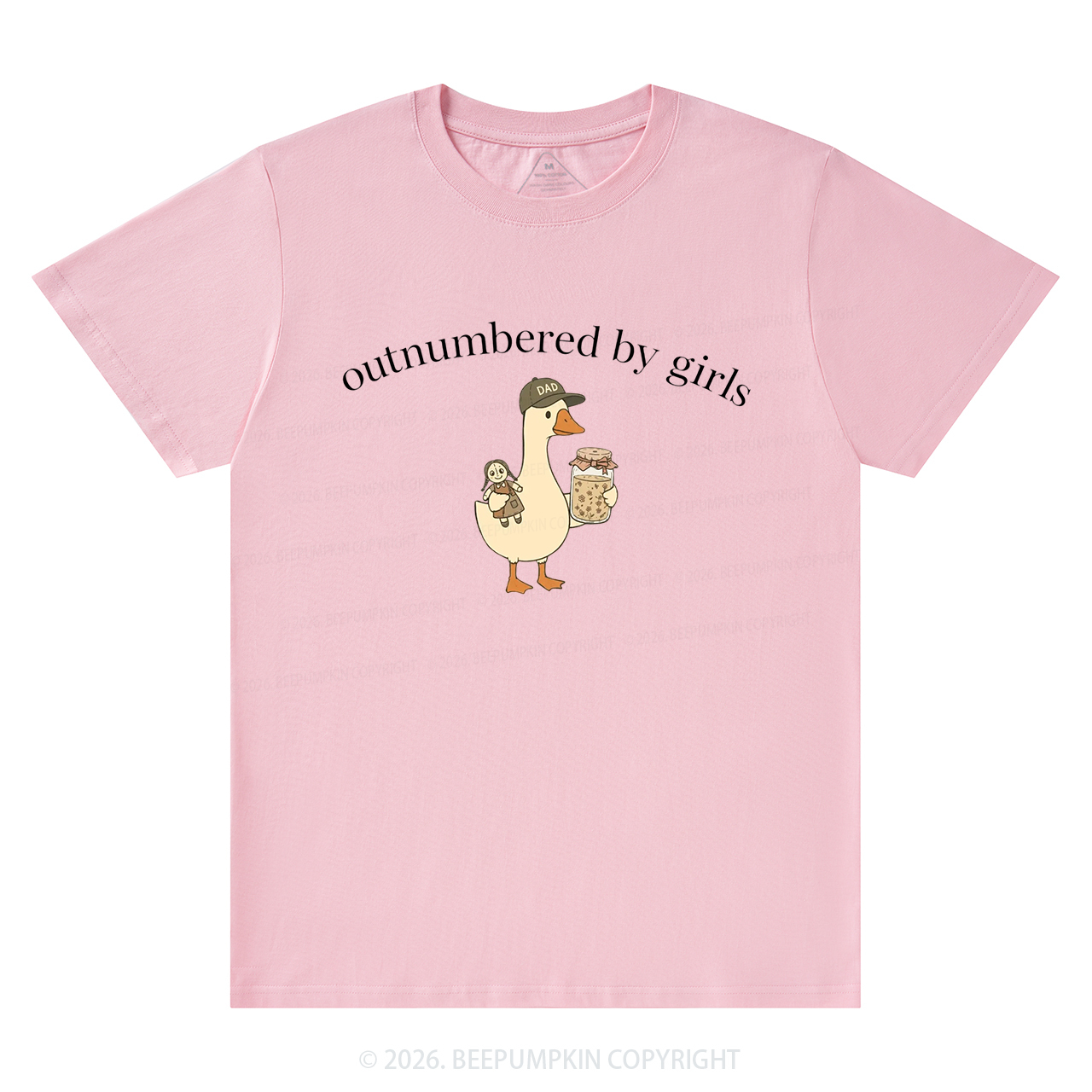 Outnumbered By Girls Dad Goose T-Shirts