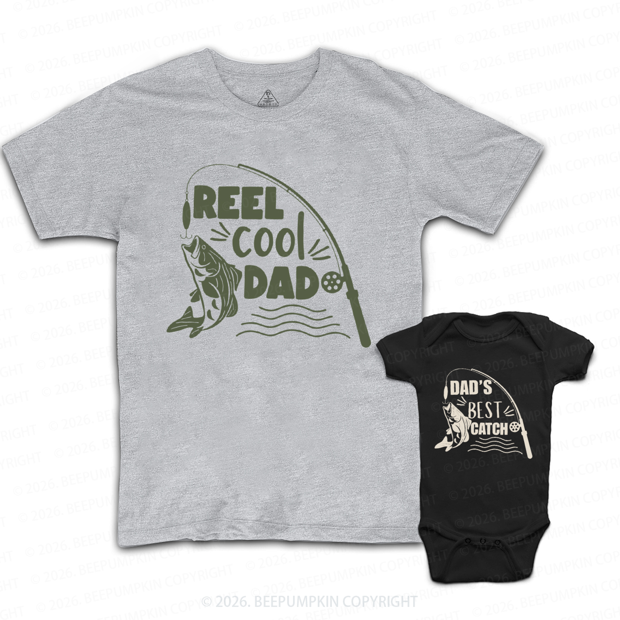 Reel Cool Dad Dad's Best Catch Fishing Dad&Me Matching Shirts