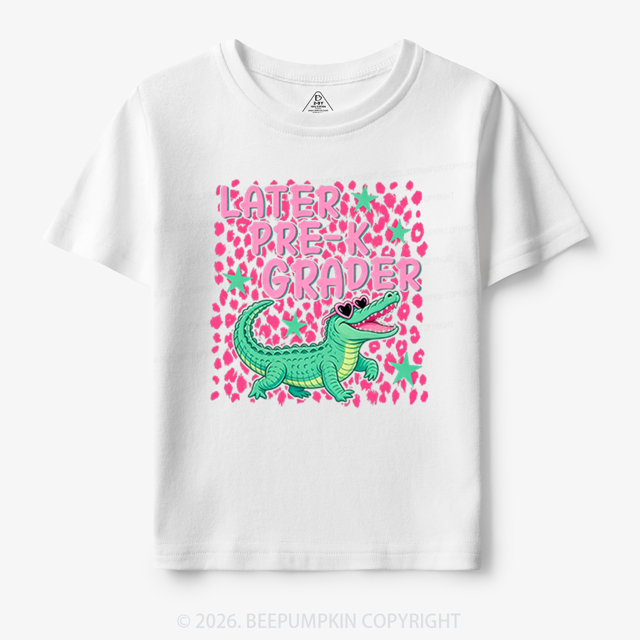 Pink Leopard Print Later Back to School Toddler&Kid's Tees