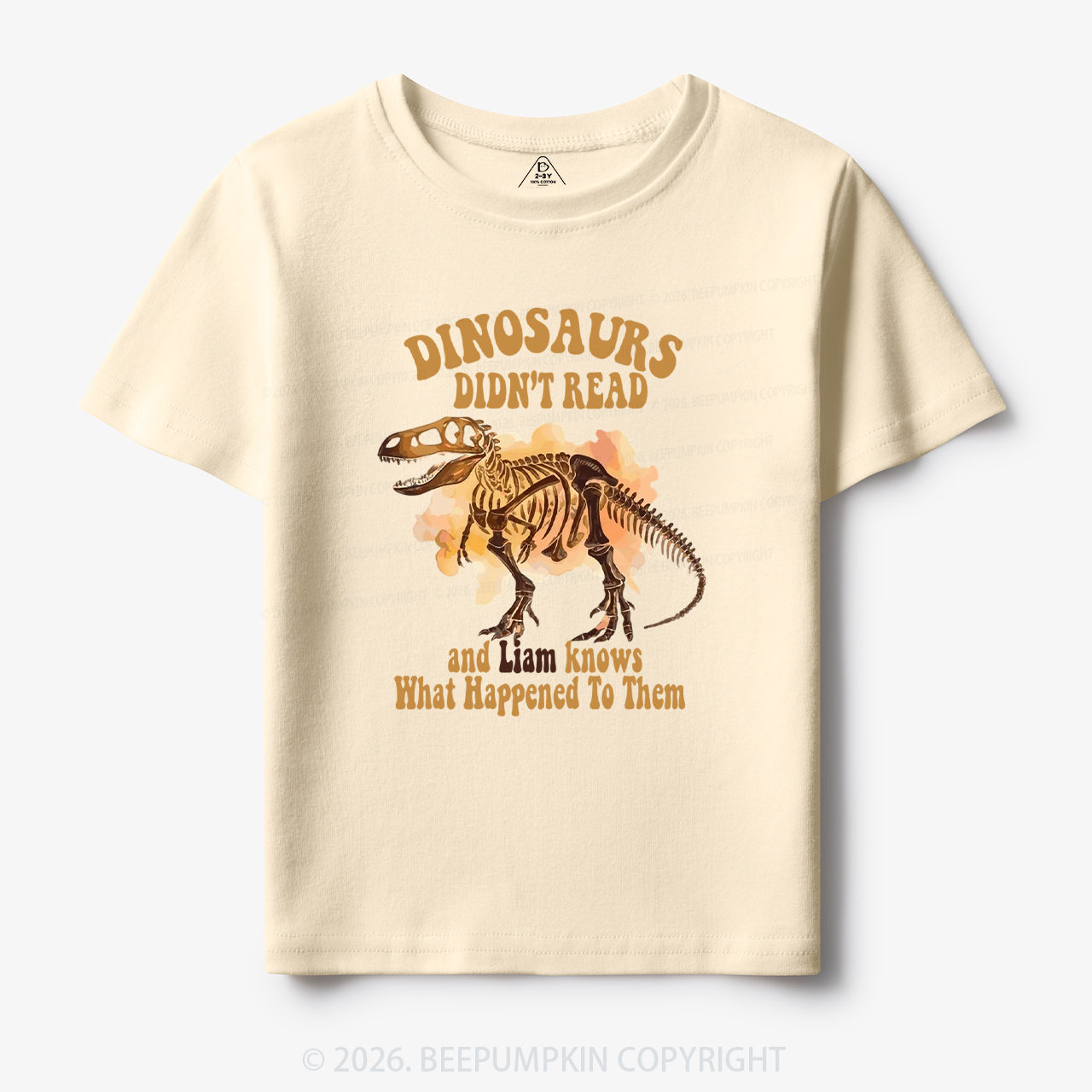 Personalized Dinosaur Skeleton Didn't Read Toddler&Kid's Tees