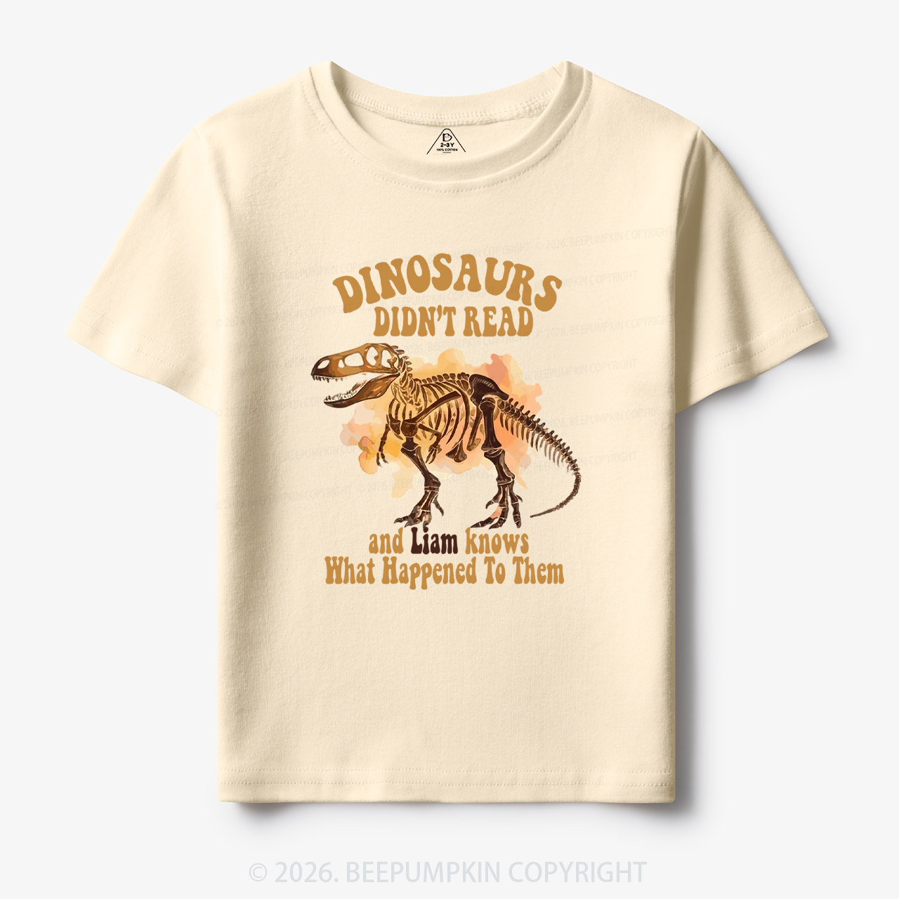 Personalized Dinosaur Skeleton Didn't Read Toddler&Kid's Tees