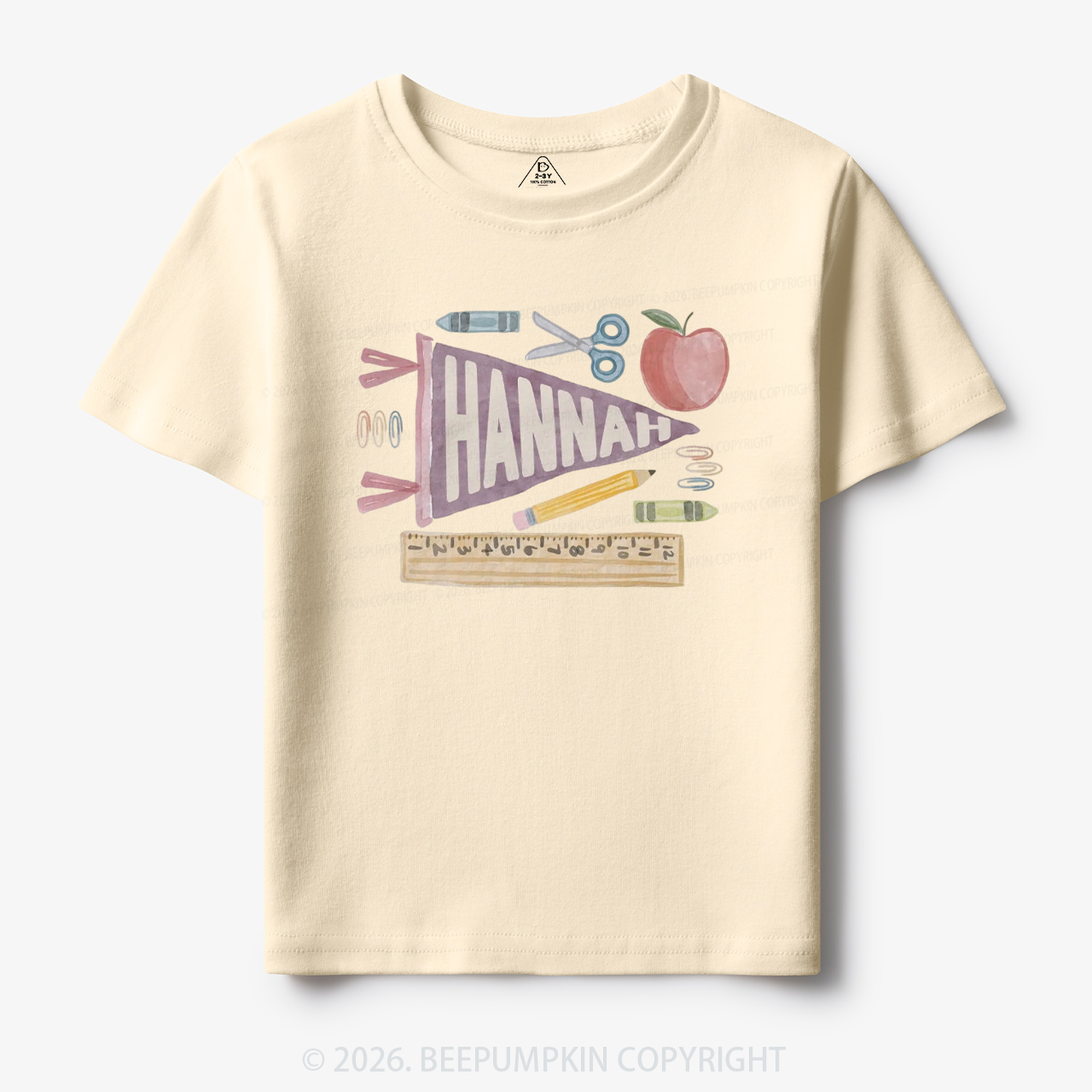 Personalized Name Pennant Back to School Toddler&Kid's Tees