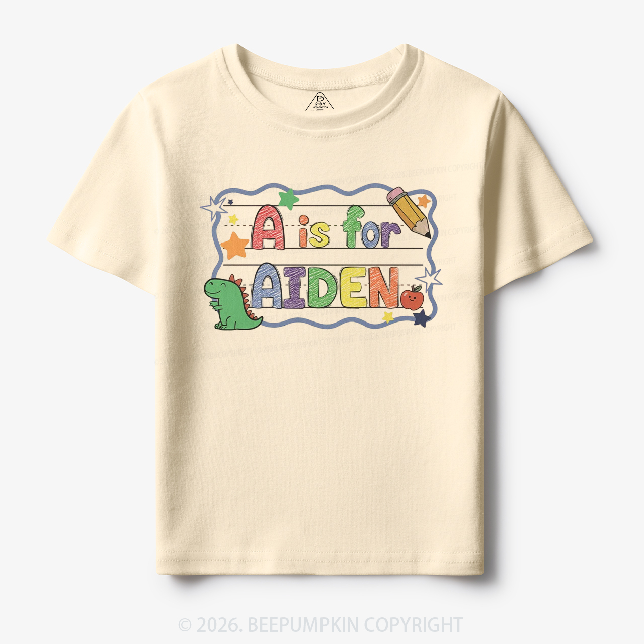 Personalized Name Dinosaur First Day of School Toddler&Kid's Tees