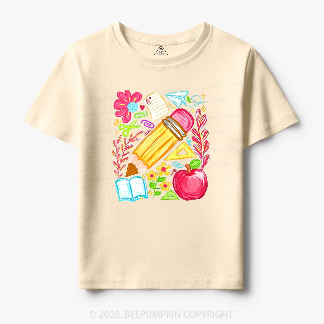 Boho Floral Pencil Coquette Back To School Toddler&Kid's Tees