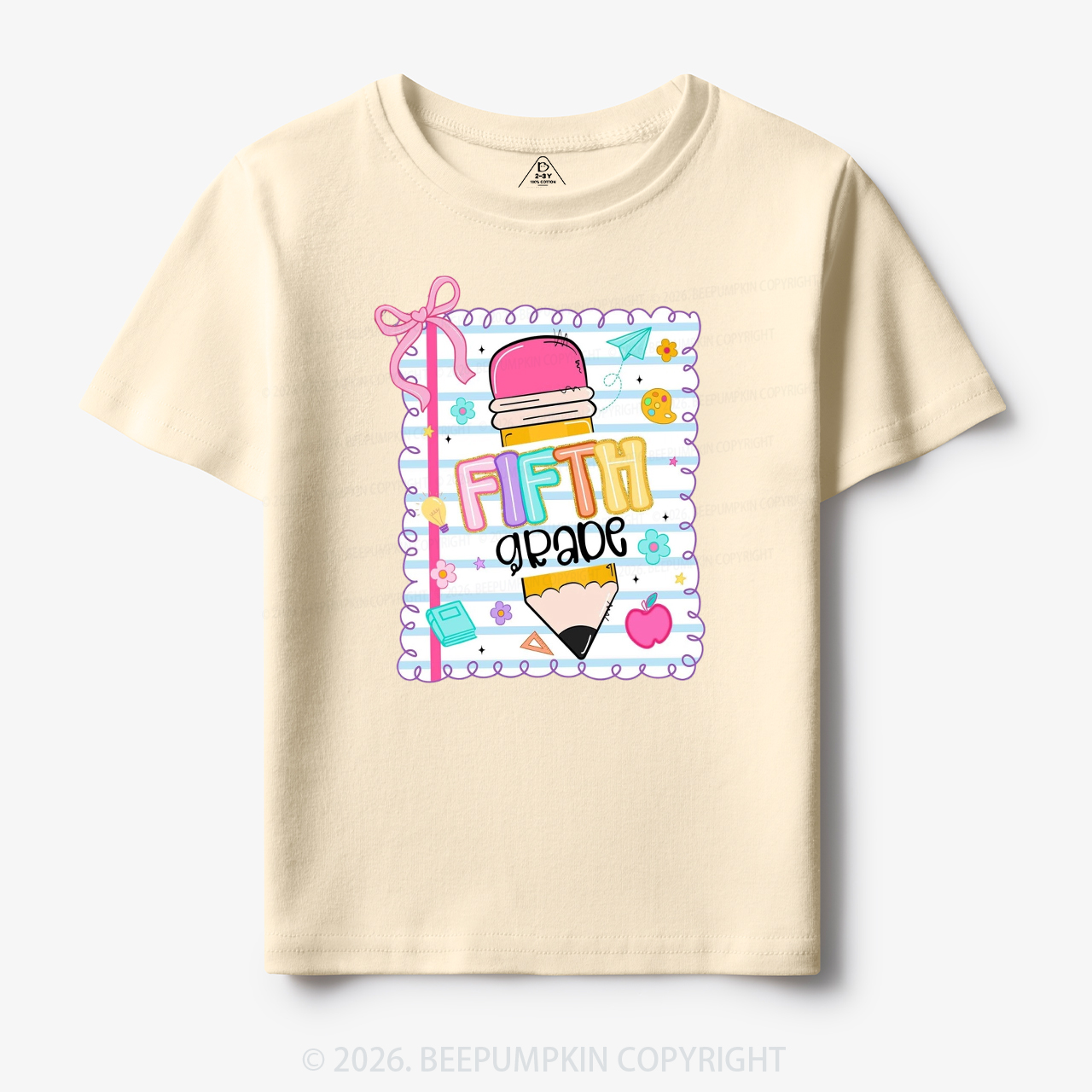 Back To School Pencil Coquette Bow Grades Toddler&Kid's Tees