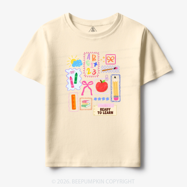 Ready To Learn Whimsical Pencil Bow Toddler&Kid's Tees