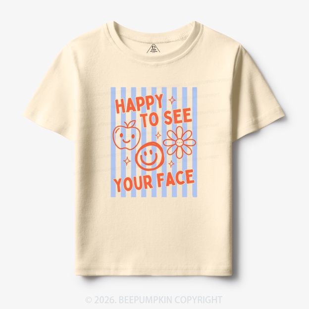 Happy To See Your Face Retro Stripe Toddler&Kid's Tees