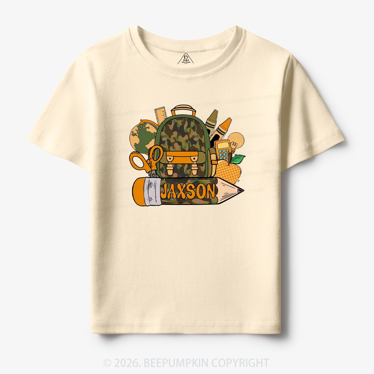 Personalized Camo Backpack Pencil Name Toddler&Kid's Tees