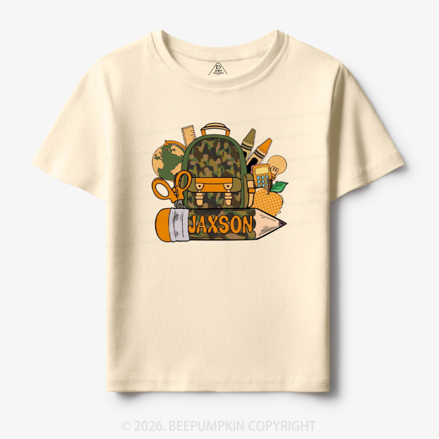 Personalized Camo Backpack Pencil Name Toddler&Kid's Tees