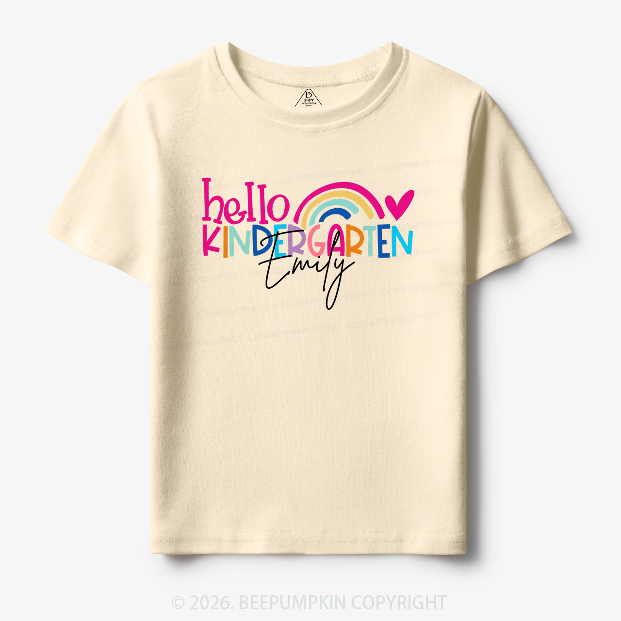 Personalized Name Rainbow Hello Kindergarten Toddler&Kid's Tees
