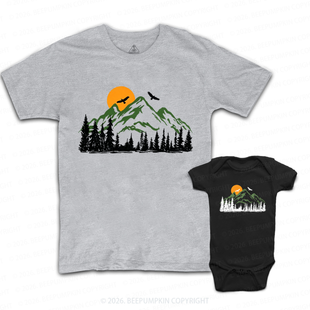 Adventure Camping Fathers Day Dad&Me Matching Shirts