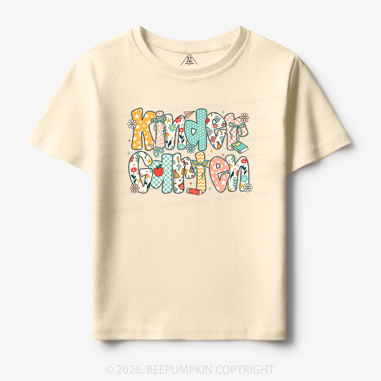 Preppy Floral Apple Pre-k 1st/2nd/3rd/4th Grade Toddler&Kid's Tees
