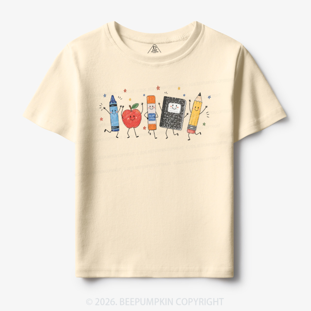 Crayon Apple Pencil Notebook Toddler&Kid's Tees