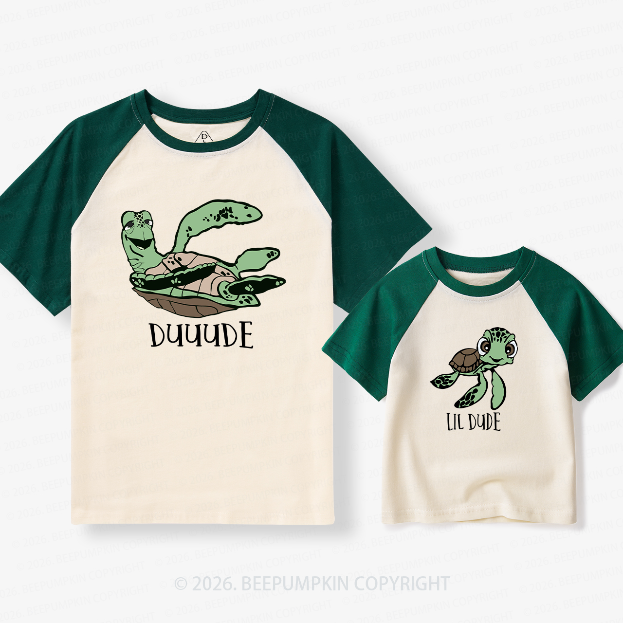 Dude Lil Dude Dad & Me Matching Retro Raglan T-shirt