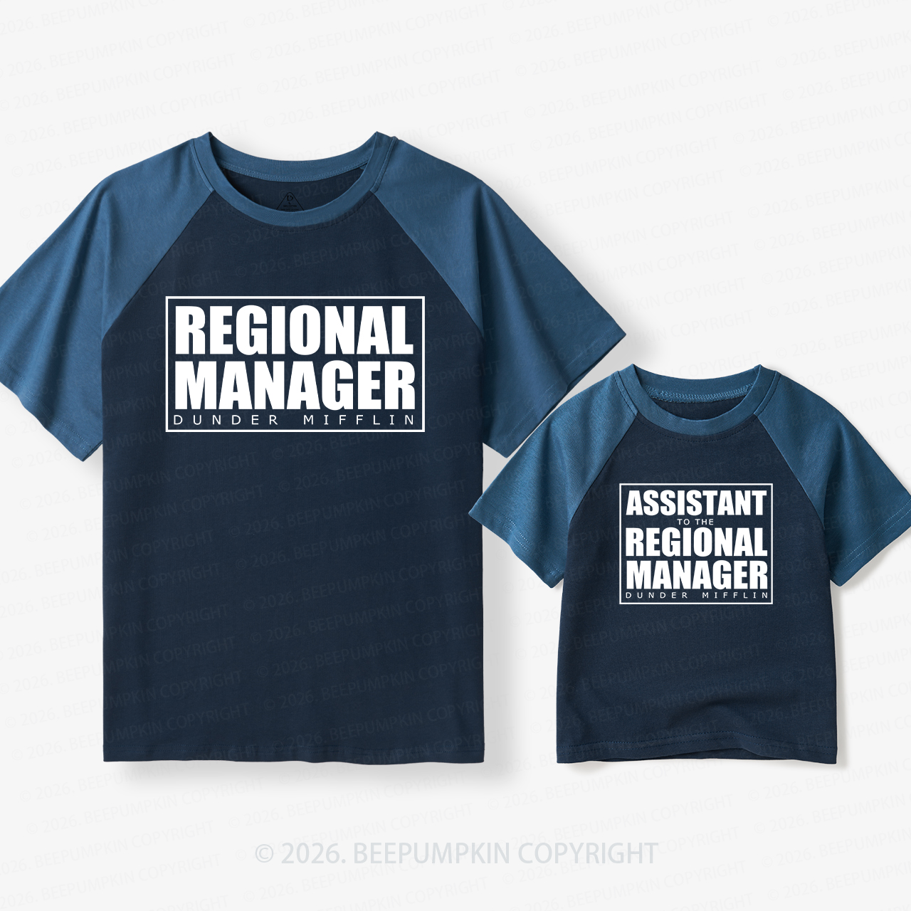 Matching MANAGER Dad & Me Matching Retro Raglan T-shirt