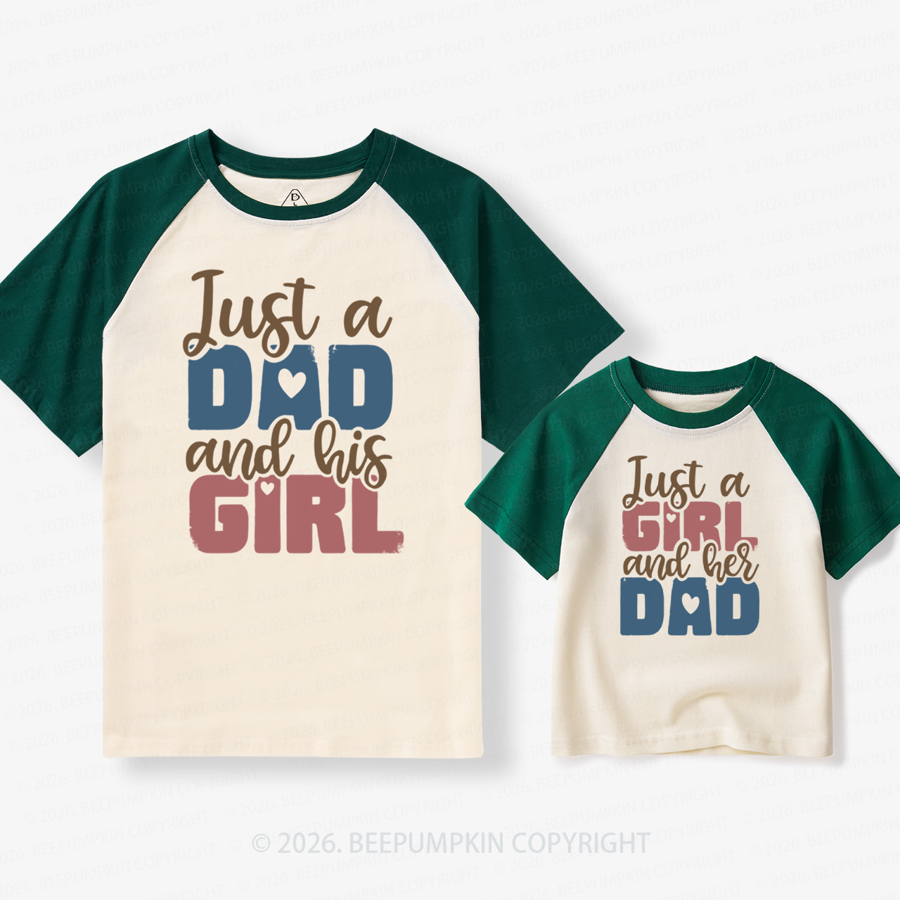 Just A Dad And His Girl Dad&Me Matching Retro Raglan T-shirt