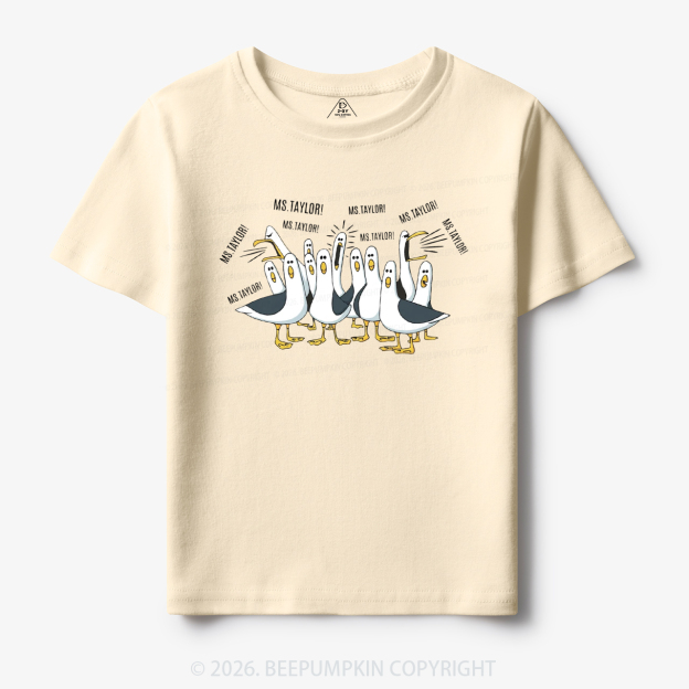 Personalized Teacher Name Seagulls Funny Toddler&Kid's Tees