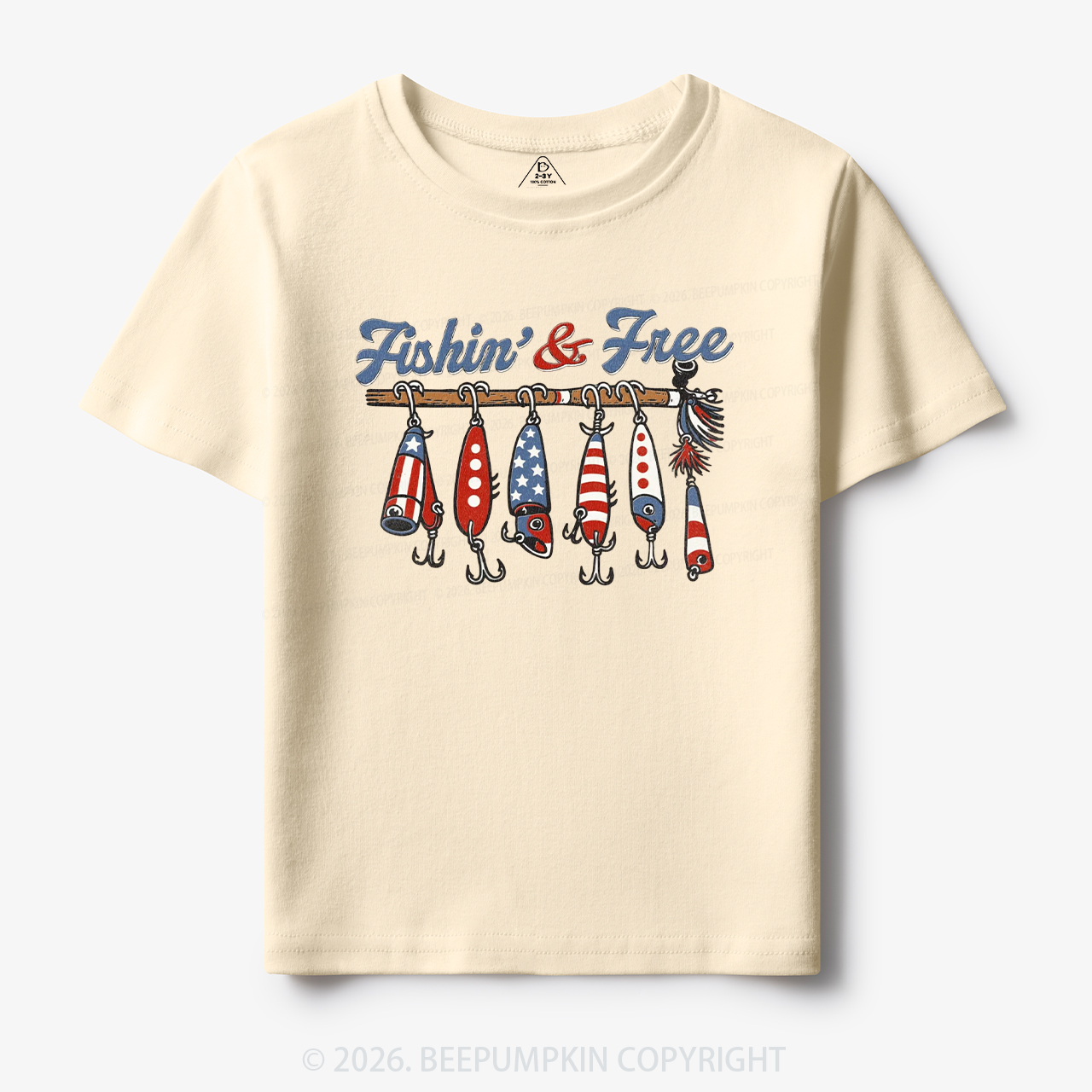 Fishin And Free Lure 4th Of July Toddler&Kid's Tees