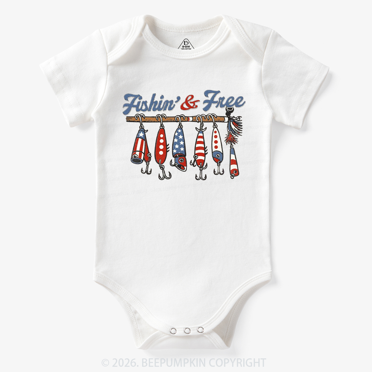 Fishin And Free Lure 4th Of July Bodysuit