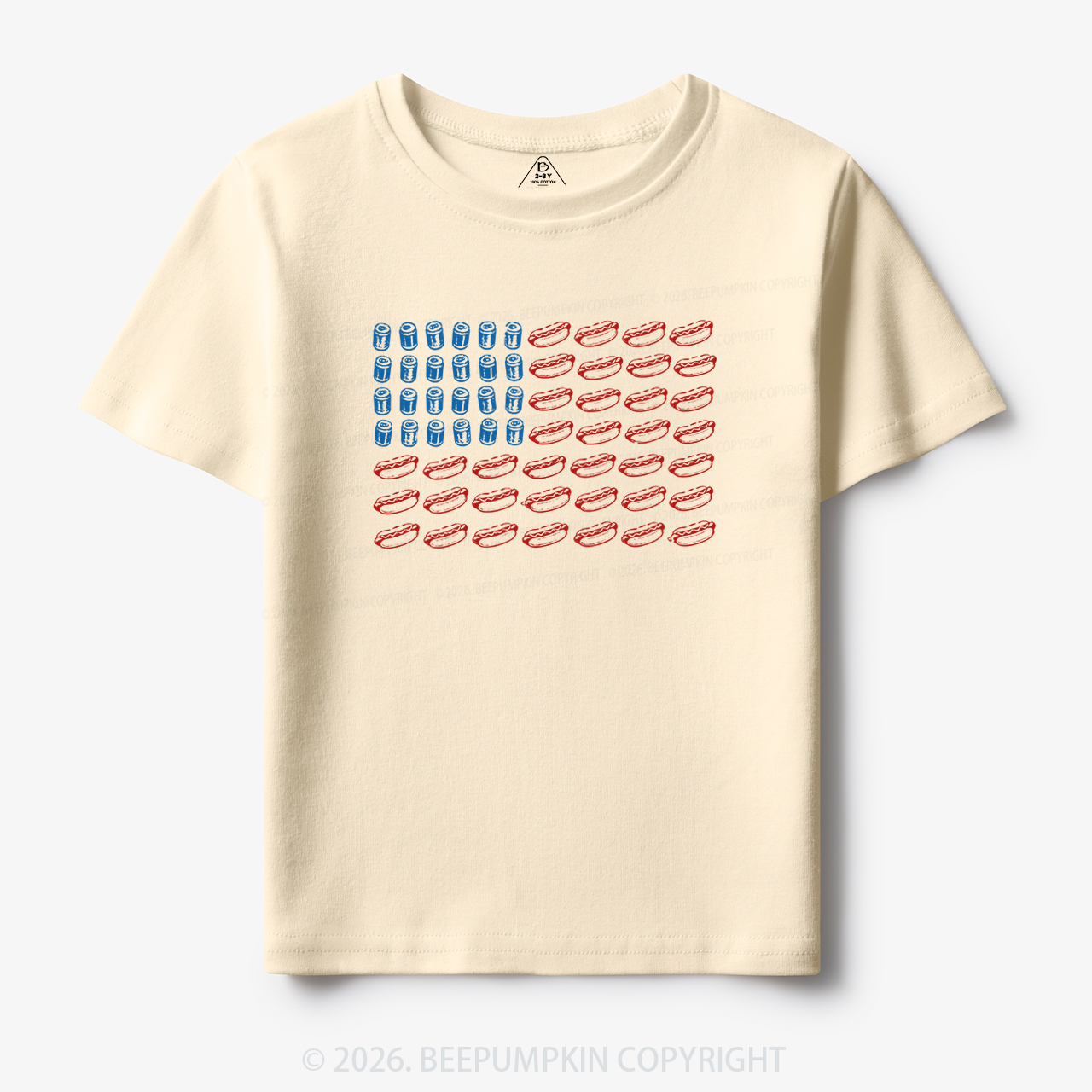 Funny 4th of July Hot Dog American Flag Toddler&Kid's Tees