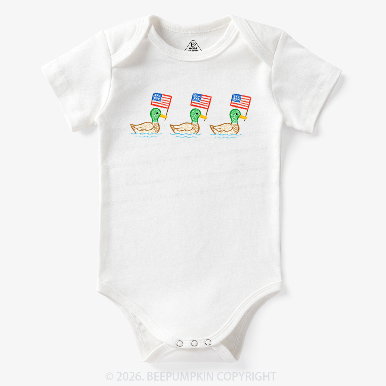 USA Mallard Ducks 4th of July Patriotic Bodysuit