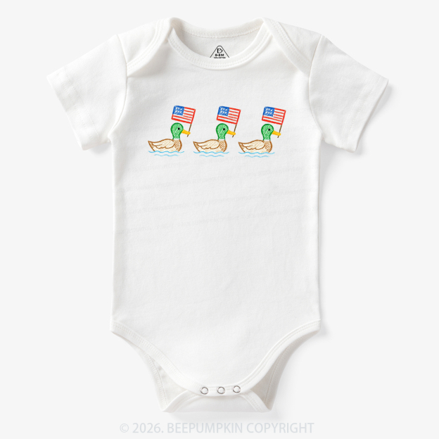 USA Mallard Ducks 4th of July Patriotic Bodysuit