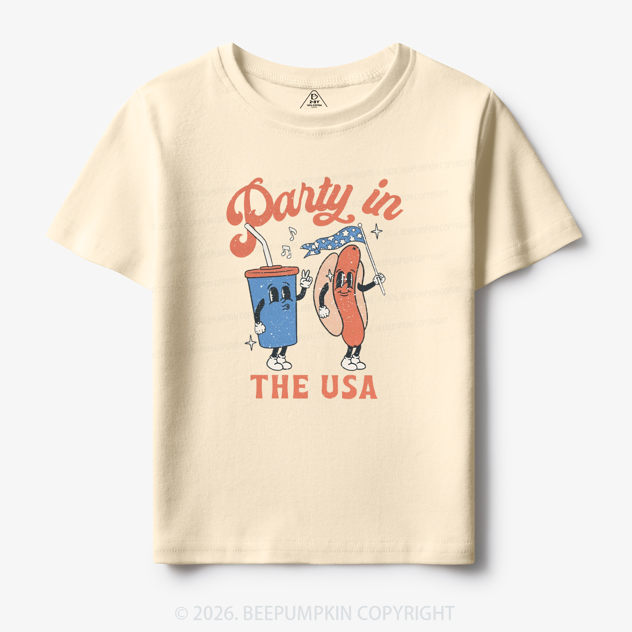Party In The USA Hot Dog And Drink Toddler&Kid's Tees