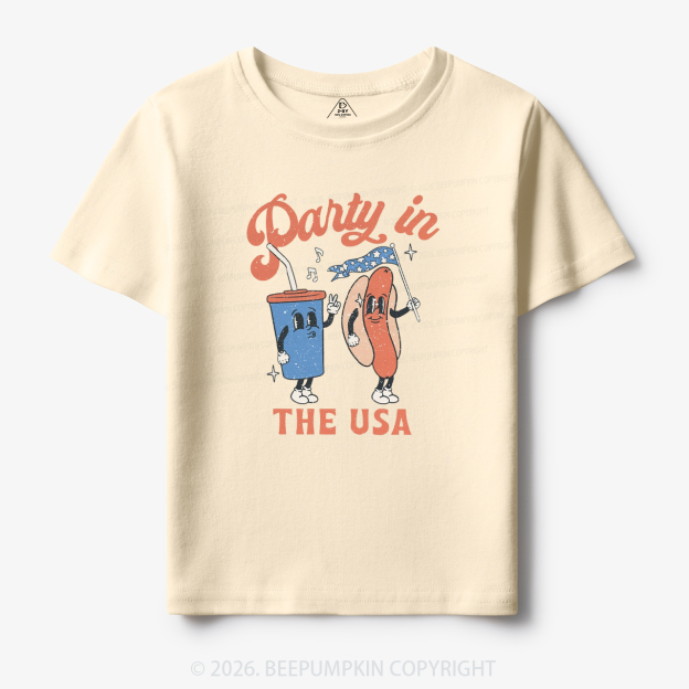 Party In The USA Hot Dog And Drink Toddler&Kid's Tees