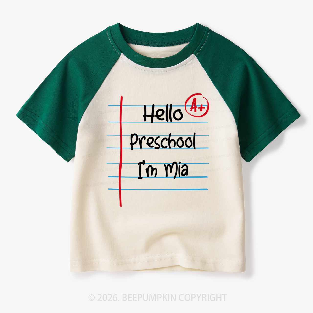 Personalized Grade I'm Name Back To School Toddler&Kids Retro Raglan T-shirt