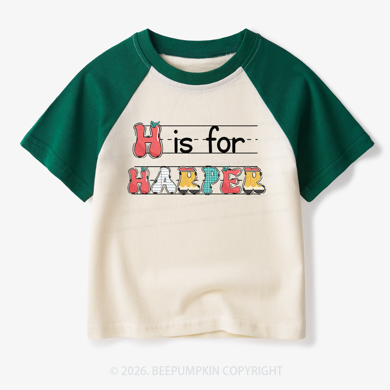 Personalized Kids Name Back To School Toddler&Kids Retro Raglan T-shirt