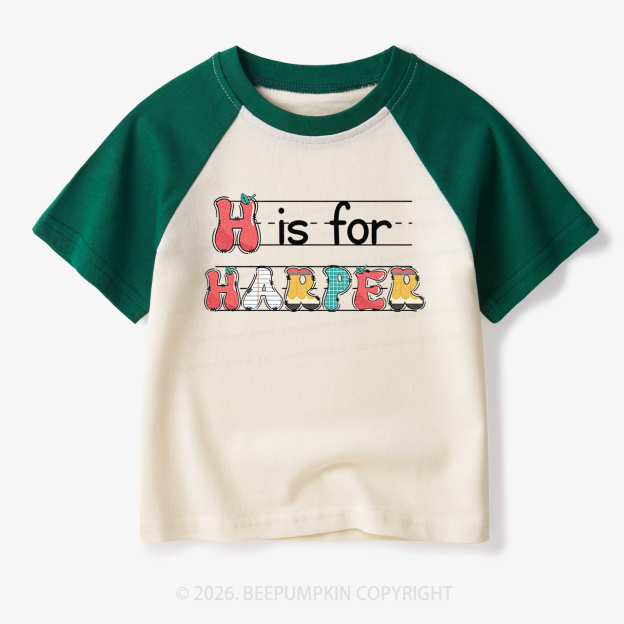 Personalized Kids Name Back To School Toddler&Kids Retro Raglan T-shirt