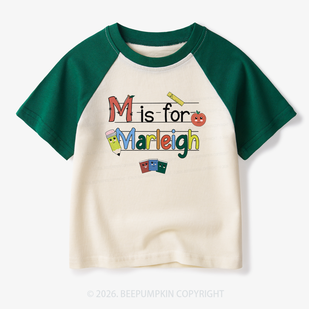 Personalized Kids Name Toddler&Kids Retro Raglan T-shirt