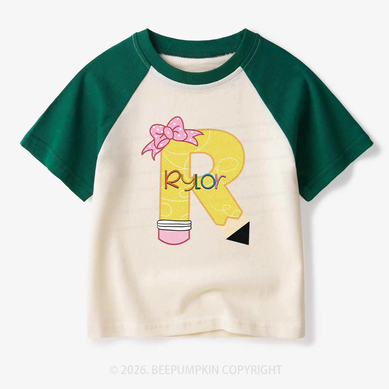 Personalized Pencil Back To School Toddler&Kids Retro Raglan T-shirt