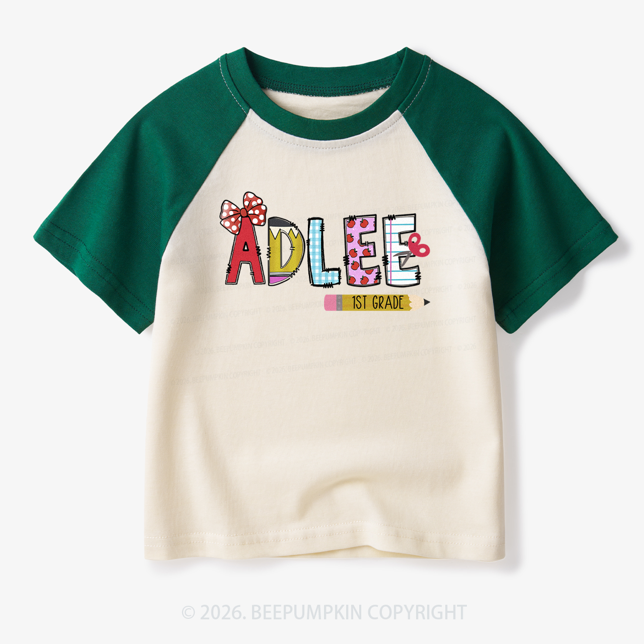 Personalized Name First Day Of School Toddler&Kids Retro Raglan T-shirt
