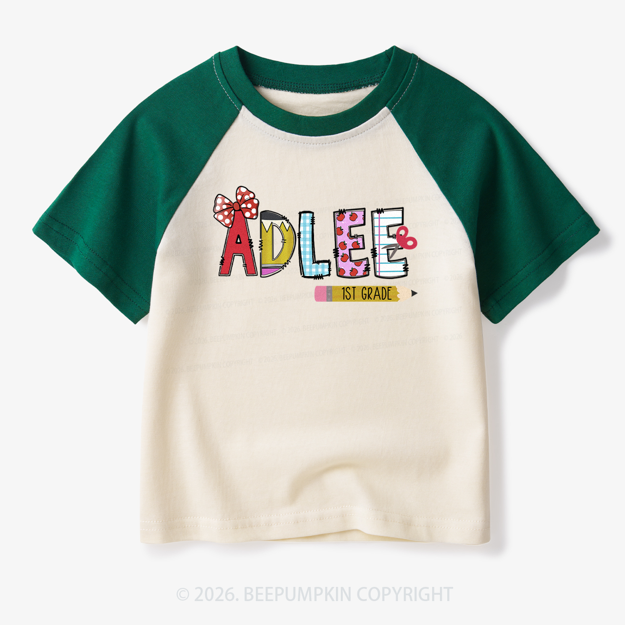 Personalized Name First Day Of School Toddler&Kids Retro Raglan T-shirt