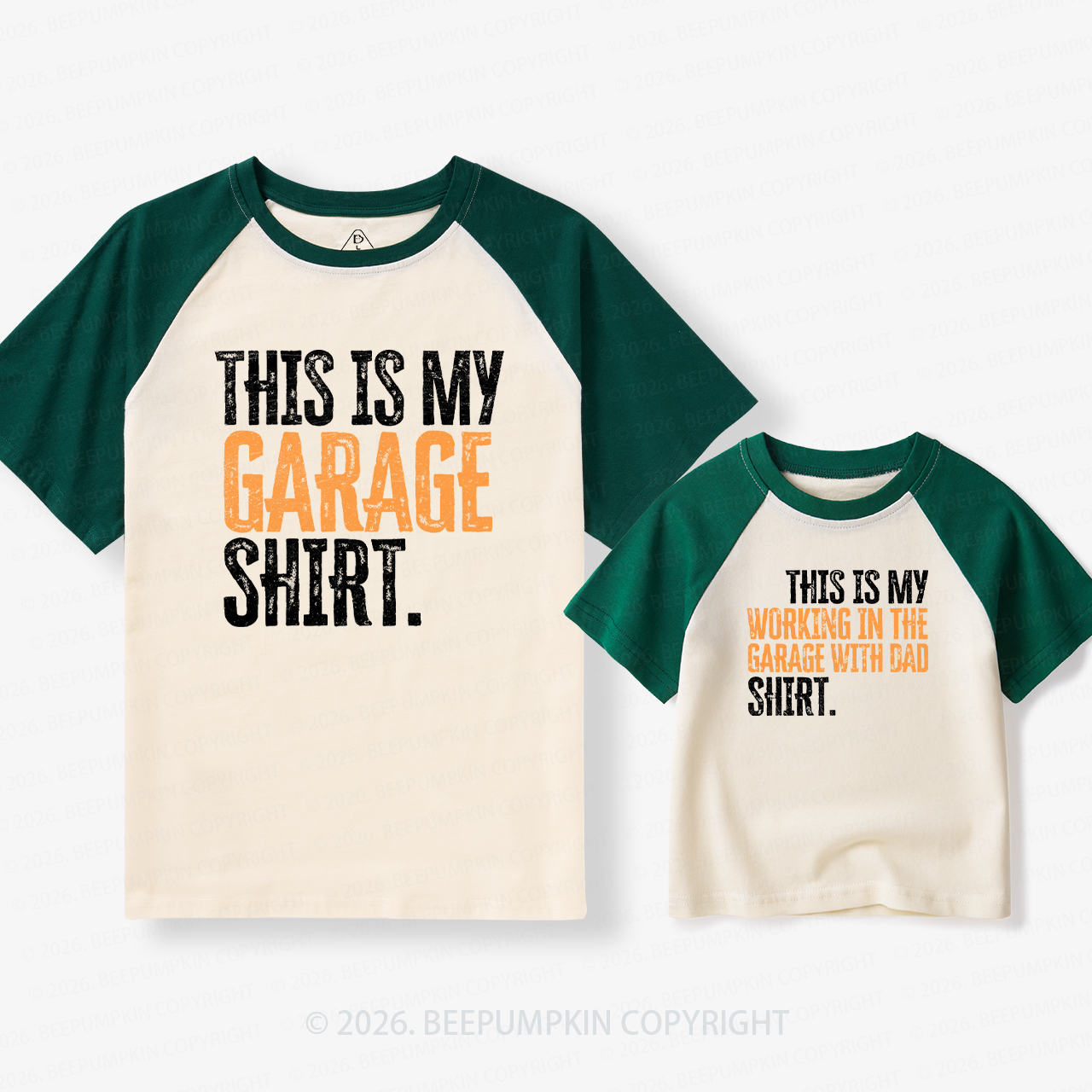 This Is My Garage Shirt Dad&Me Retro Raglan T-shirt