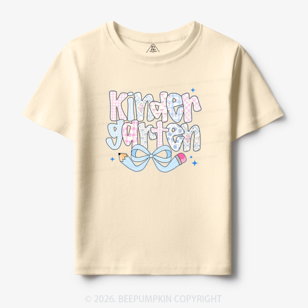 Personalized Preppy Back To School Coquette Pencil Bow Toddler&Kid's Tees